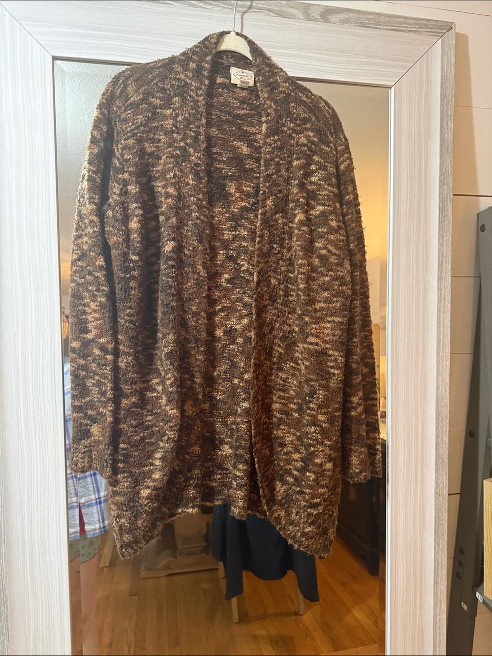 St. John's Bay Brown Marled Open-Front Cardigan